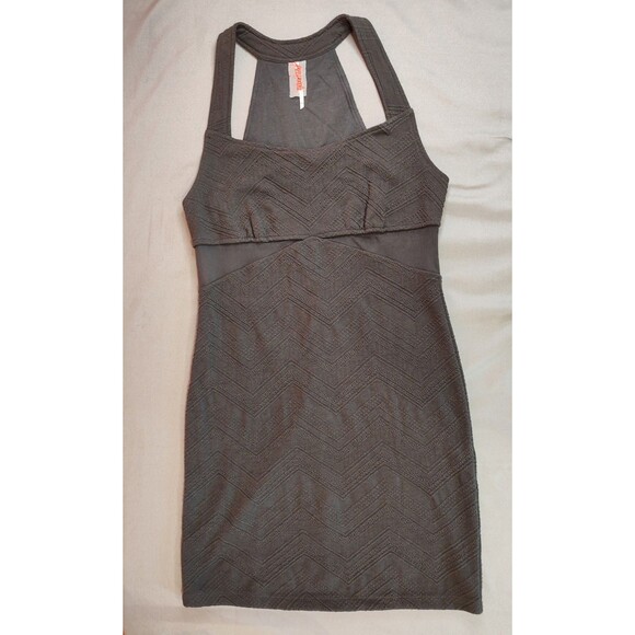 Women's Free People Textured Mesh Mini Dress Gray Medium - Picture 1 of 7